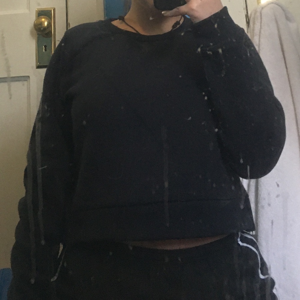 Navy Cropped Sweater (Fits likes a small!)